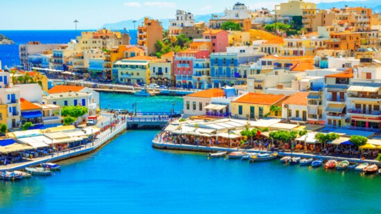 Agios Nikolaos and Voulismeni lake in Crete island, Greece.