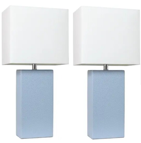 Fairway Periwinkle Leather Lamps