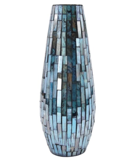 Blue Mosaic Glass Vase