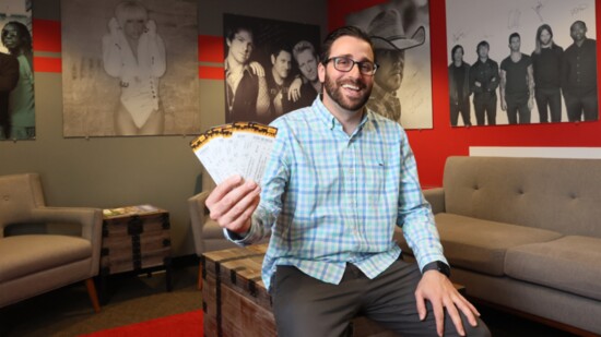 John Reis, Director of Premium Sales and Services for Live Nation in Connecticut, inside one of the VIP suites.