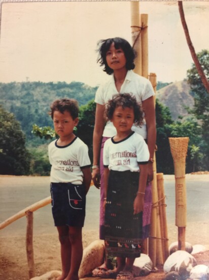 Louangketh family in refugee camp in 1980